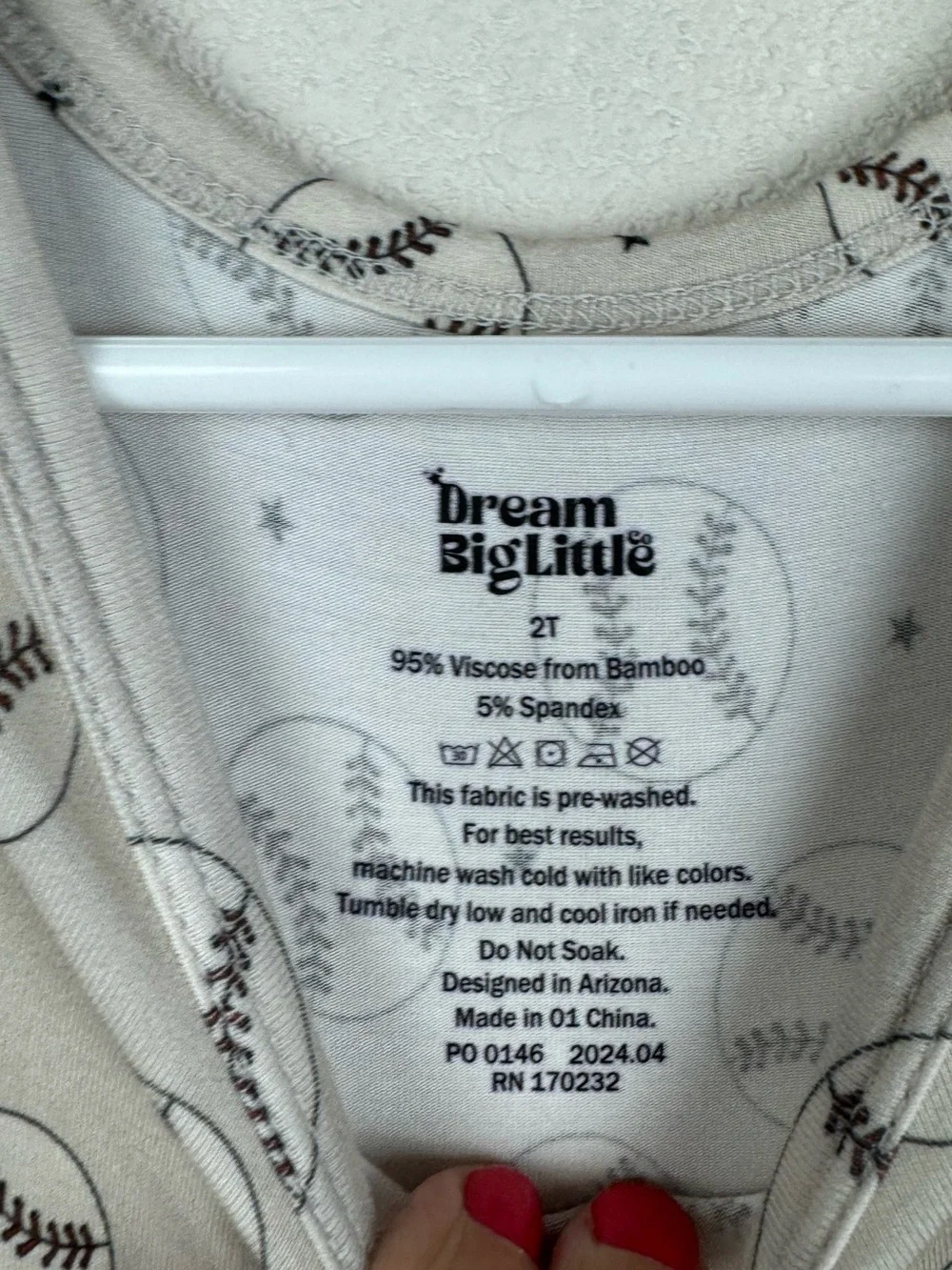 Dream Big Little Co Bamboo baseball print dress 2T